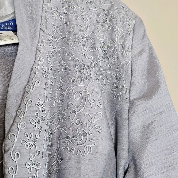 Signature Collection By Vicki Wayne Women's Maxi Dress Jacket Grey Size 16 Prof. - Picture 3 of 11